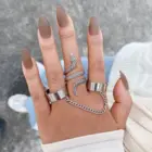 Кольца в форме змеи для женщин и мужчин с цепочкой в стиле панк, новая личность, хип-хоп, Открытое кольцо с указательным пальцем, оптовая продажа, модные ювелирные изделия, подарки