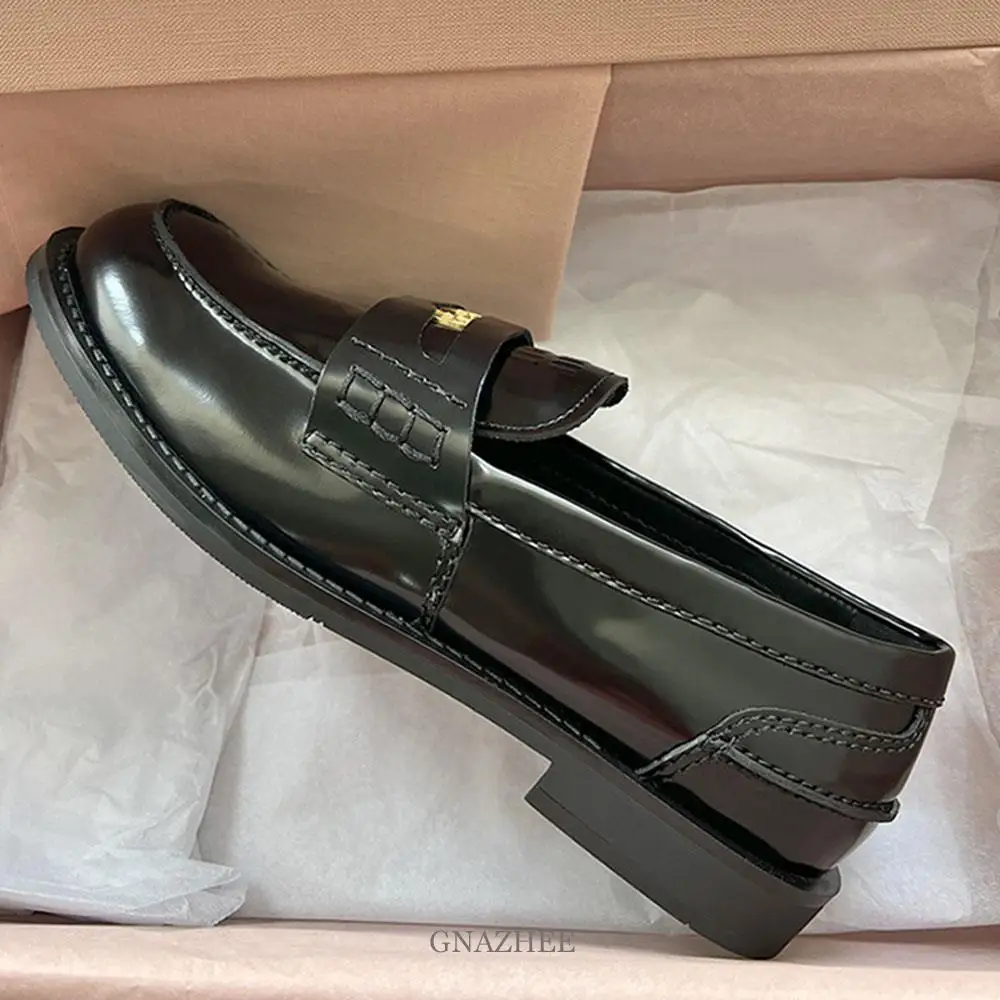 2023 Brand New Genuine Leather Summer Low Heels Women Loafers Shoes Flats Designer Office Ladies Shoes Slip On Comfy Walk