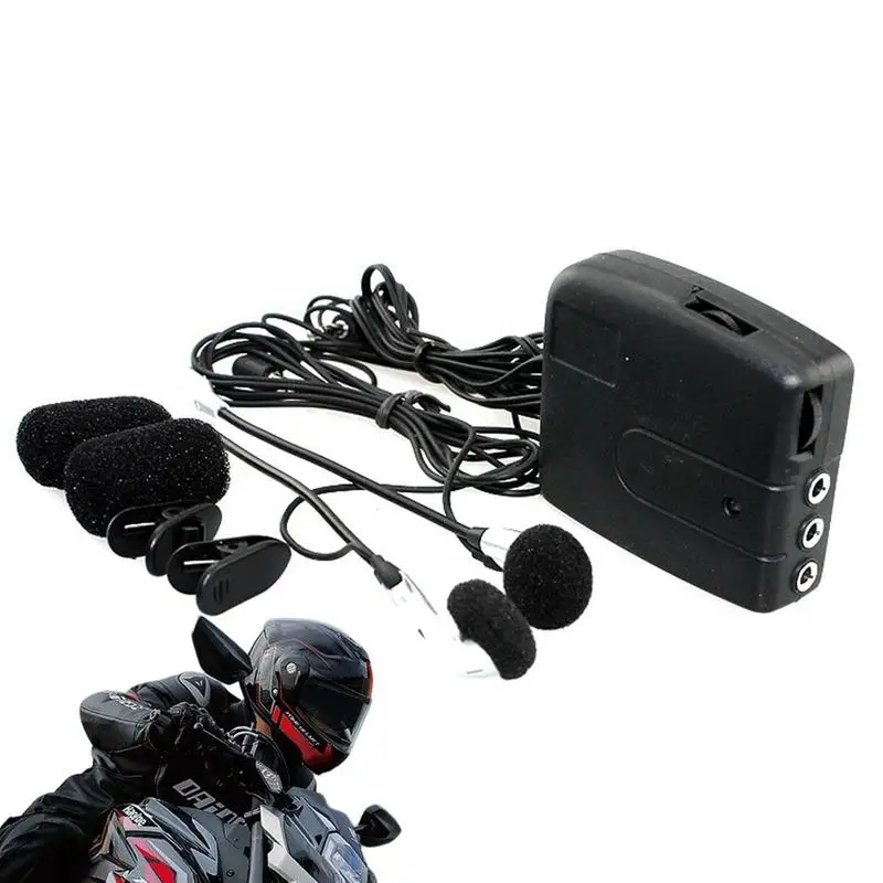 

Wired Motorcycle Headset Full Face Motor Headset Handsfree Motorbike Headset Volume Control Switch MP3 Player