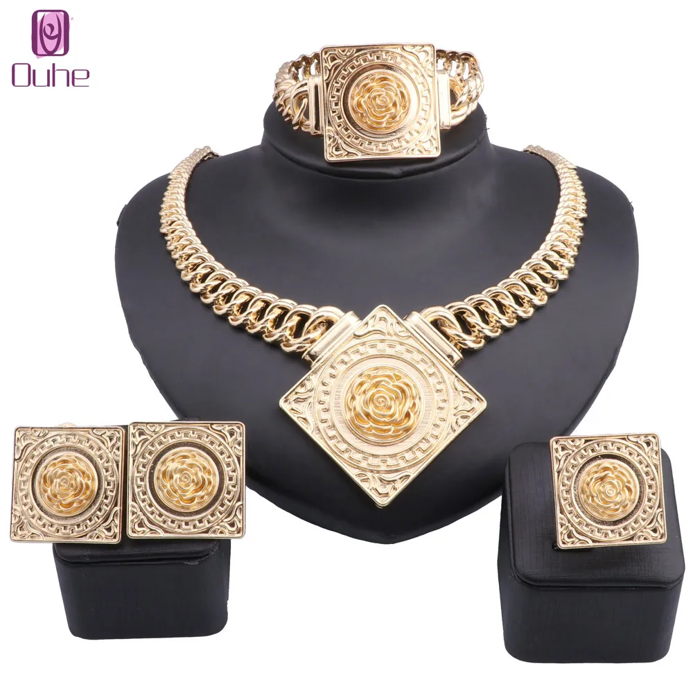 Женский Свадебный комплект из колье серёг браслета и кольца