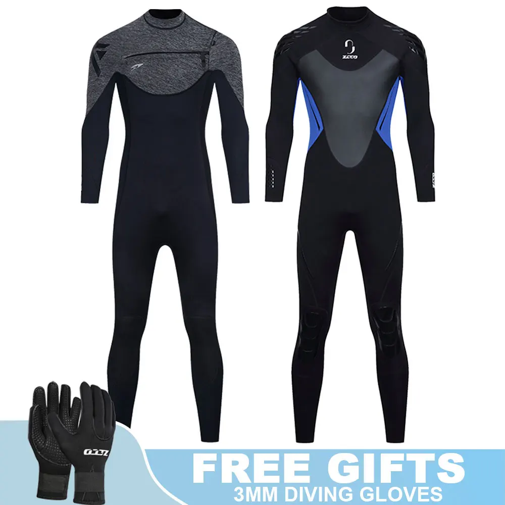 

Wetsuit Men 3MM Neoprene Women Scuba Diving Suit Long Sleeve Warm Wet Suit For Snorkeling Surfing Swimming With Divng Gloves