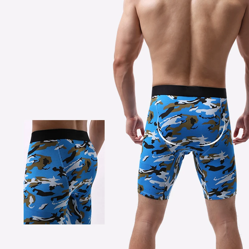 3Pcs/Lot Men's Sports Camouflage Shorts Underpants Pure Cotton High Quality Trend Men's Long Boxers