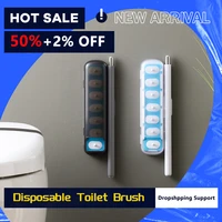2022 new wall mounted disposable toilet brush 360%c2%b0 rotating long handle toilet cleaning brush replaceable head bathroom cleaner