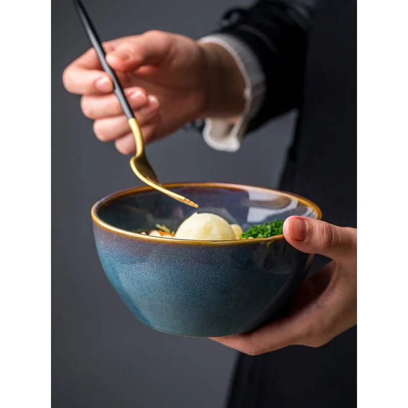 

Домашняя креативная миска, красивая миска, одинарная индивидуальная миска для риса, керамическая миска в скандинавском стиле, простая миск...