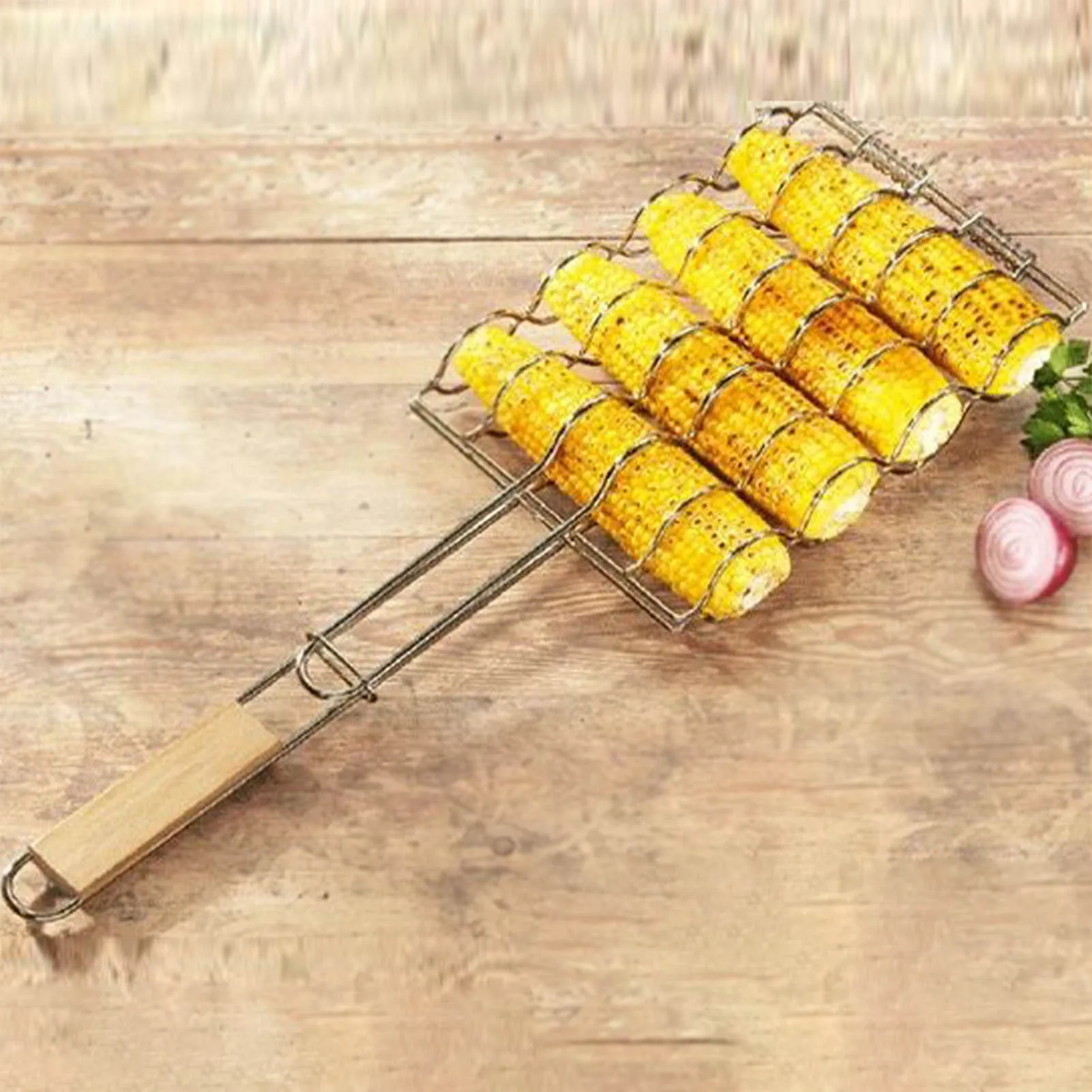 

Corn Grill Net Clip Portable BBQ Grill Mesh Clamp Cooking Roast Steak Tool Folder Outdoor Barbecue Mesh BBQ Clip Barbecue Net