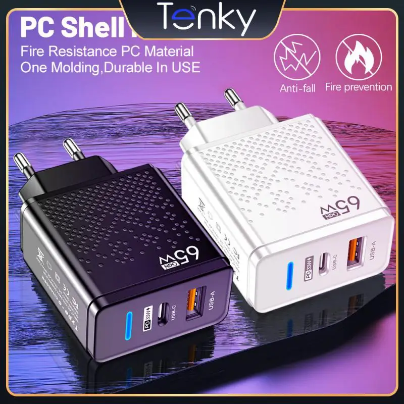 

65w Usb Usb Type-c Charging Head Portable Usb Charger Type C Mobile Phone Charge Multiple Plug Travel Charger Qc3.0 Universal