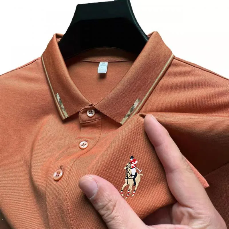 Golf Apparel Men's New Embroidered Polo Shirt Summer Slim Fit Business Short Sleeve T-shirt Casual Ice Polo Shirt Top