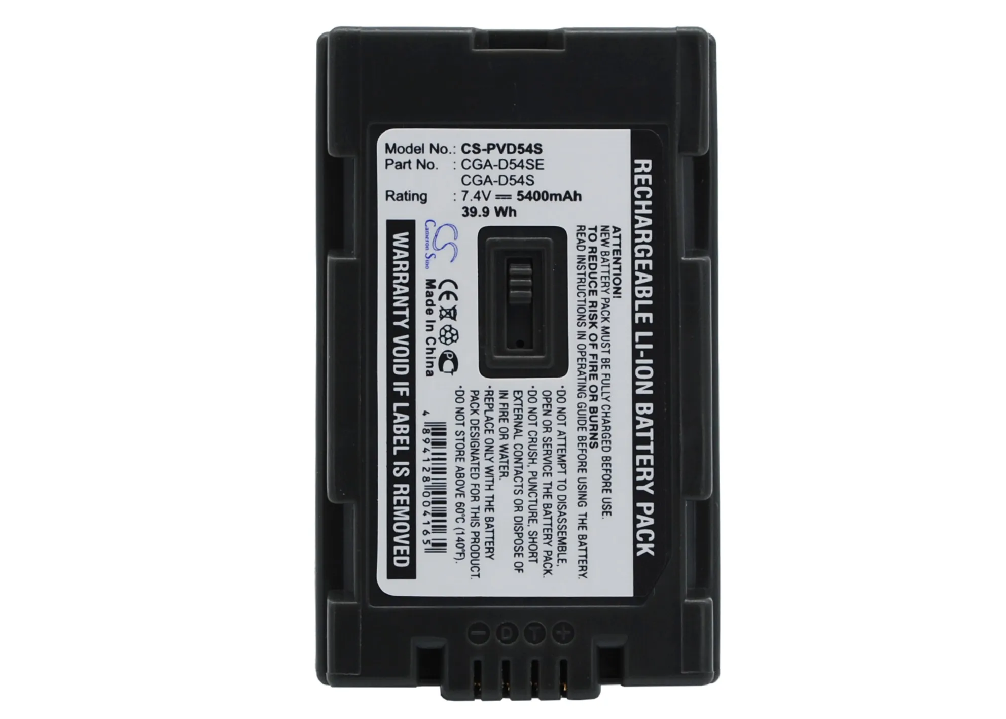 

Cameron Sino Battery For Panasonic AG-AC-90,AG-DVC180A,AG-DVC30,AG-DVC30E,AG-DVC32,AG-DVC33,AG-DVC60,AG-DVC60E 5400mAh / 39.96Wh