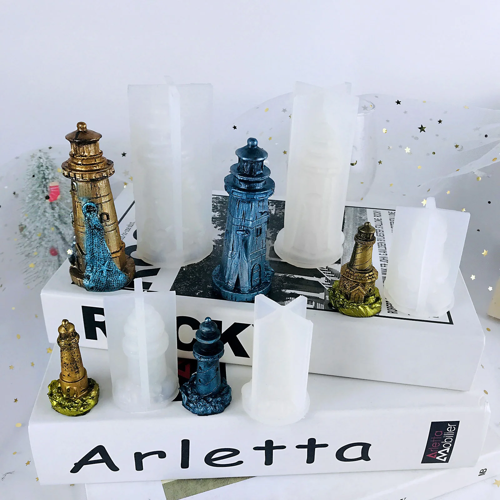 Силиконовая форма в форме маяков 3D для ароматизированных свечей мыла смолы