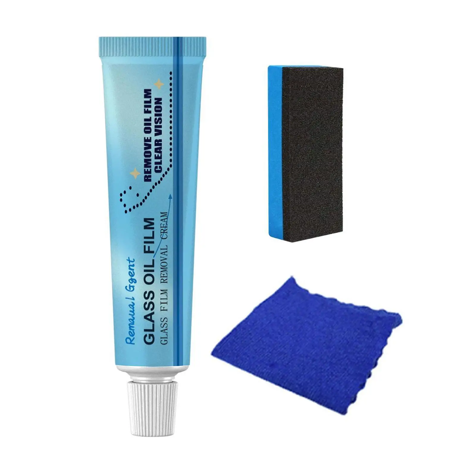

30g Defrosting With Sponge Towel Kit Car Window Oil Film Cleaner Oil Remover Car Glass Oil Stain Clean Car Accessories