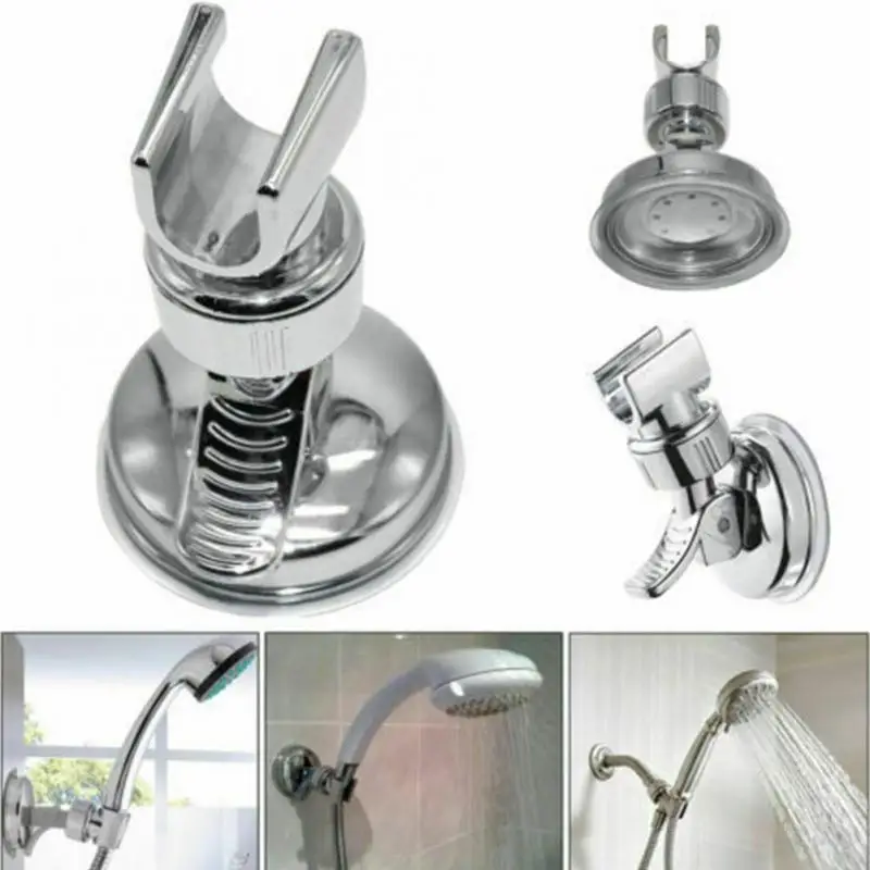 fully electroplated bathroom stand stable rotating universal shower holder adjustable handheld stand suction home shower bracket free global shipping