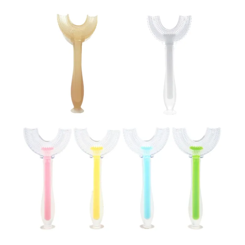 

Food Grade Silicone U-shaped Child Toothbrush Teethers Baby Toddler Toothbrush Kids Mouth Teeth Oral Care Cleaning Toothbrush