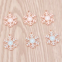 10pcs new winter snowflake charms enamel christmas charms pendants for jewelry making women fashion necklaces earrings gifts