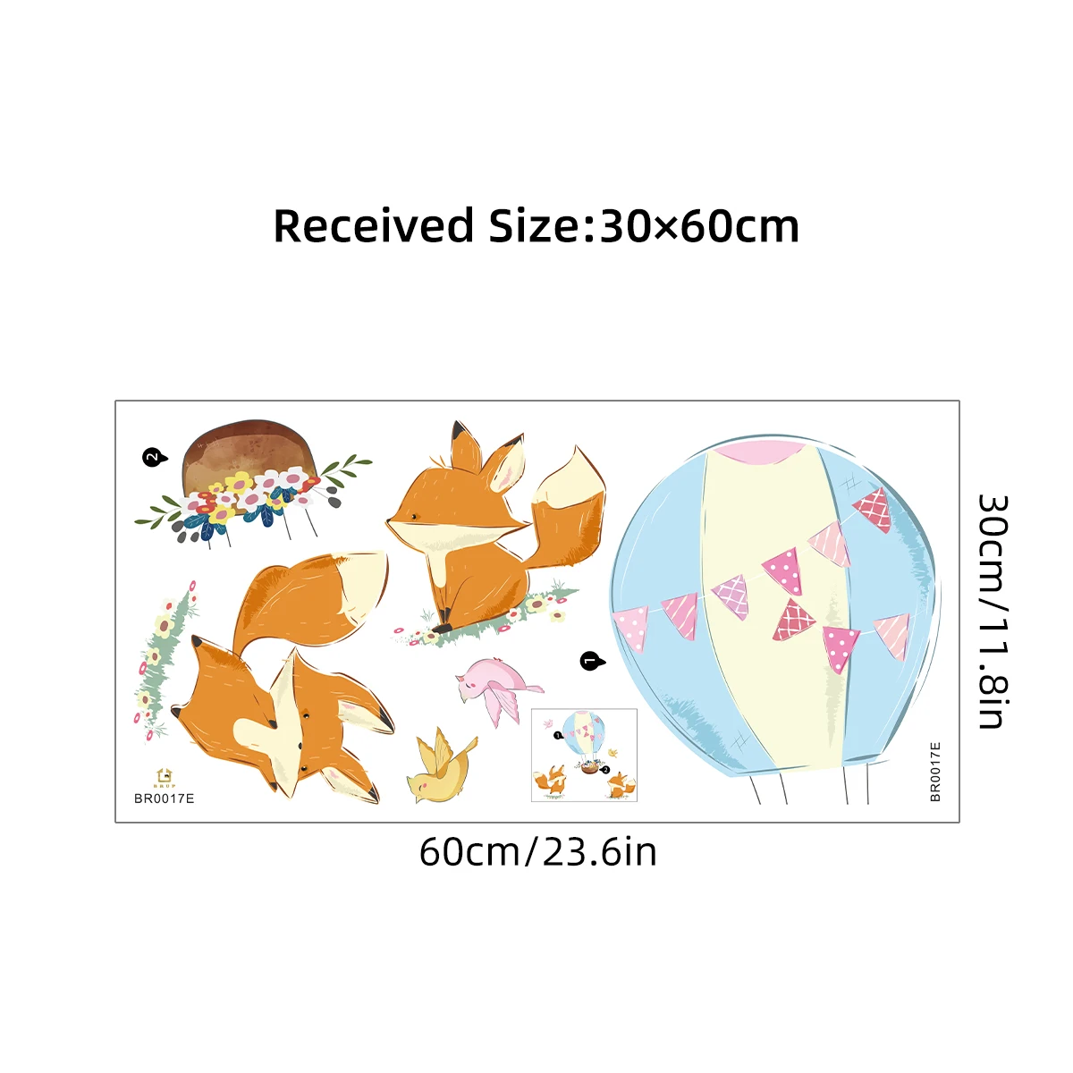 Мультяшные Наклейки На Стену С Воздушными Шарами И Милым Дизайном Лисы Для