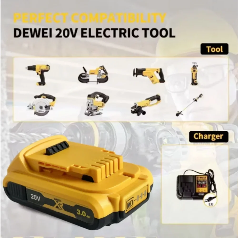 Фото Оригинальный аккумулятор DEWALT 20V 3AH, совместимый с DCF900, DCD887, DCF512, DCB115, DCB118, DCB200 для электроинструментов и оборудования №5