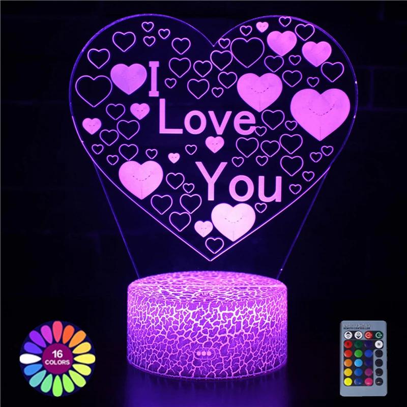

Heart Led Lamp Romantic Love Night Light Bedroom Decoration USB Battery Powered 3d Lamp Valentines Gift for Boyfriend Girlfriend