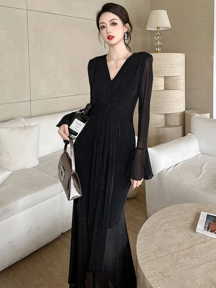 Женское платье для выпускного знаменитости элегантное эластичное блестящее