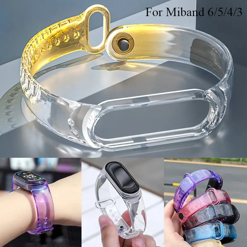 Браслет для xiaomi Mi Band 6 5 4 сменный часов с прозрачными кристаллами NFC Смарт-часы correa