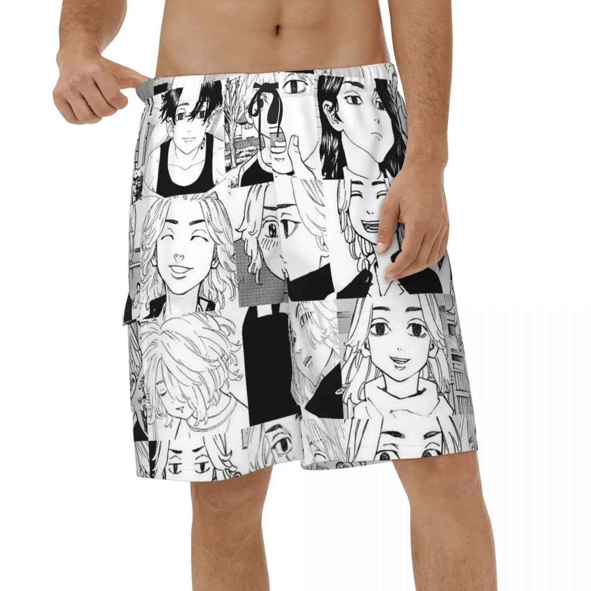 

Шорты мужские пляжные быстросохнущие, Токийский Мстители, пляжные короткие штаны, уличная одежда Аниме Мики Сано манджиро, лето