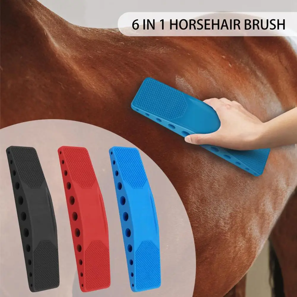 

New Horse Hair Brushes Leather Beauty Bath Massage Shedding Brush Grooming Tool Multifunctional Horse Cleaning Supplies Dropship