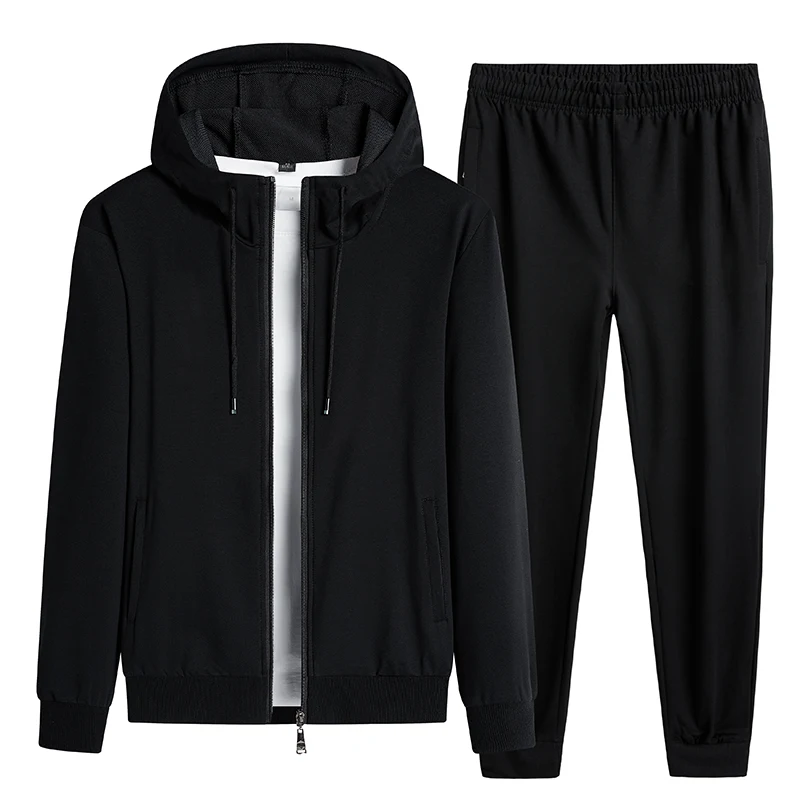 Spring Autumn Men Cotton Tracksuit 2 Piece Sets Mens Sports Casual Suit Jacket+Pants Sweatsuit Male Sportswear Hoodies Clothing