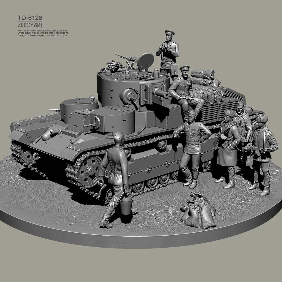 

1/72 1/48 1/35 смоляные солдаты модели танков наборы фигурок бесцветные и самособранные (3D печать) искусственная кожа/3D (полный комплект)
