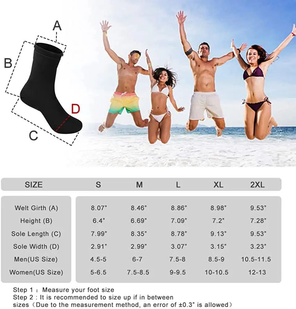GAIVOTA 3MM Neoprene Socks Diving Socks Water Resistant Scuba Snorkeling Water Socks for Beach Swim Boardingkdvanced