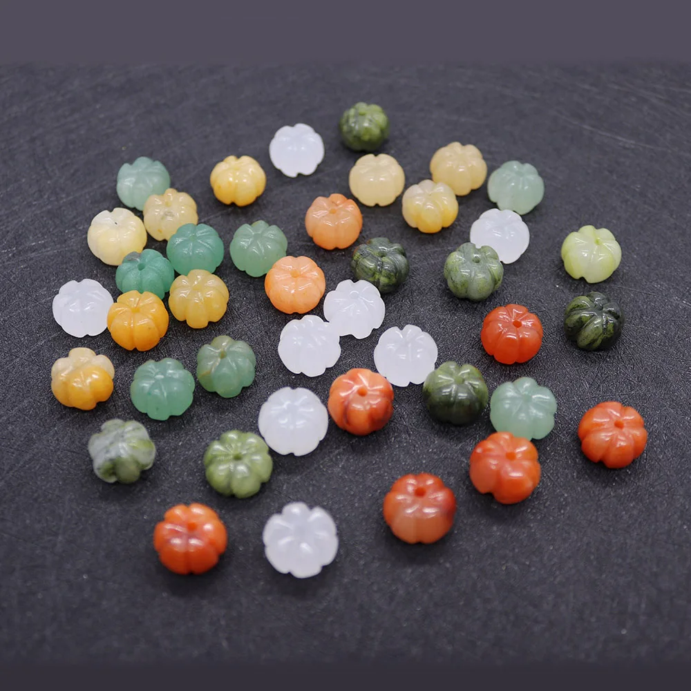 Бусина из красного агата в форме тыквы и натурального камня зеленое украшение