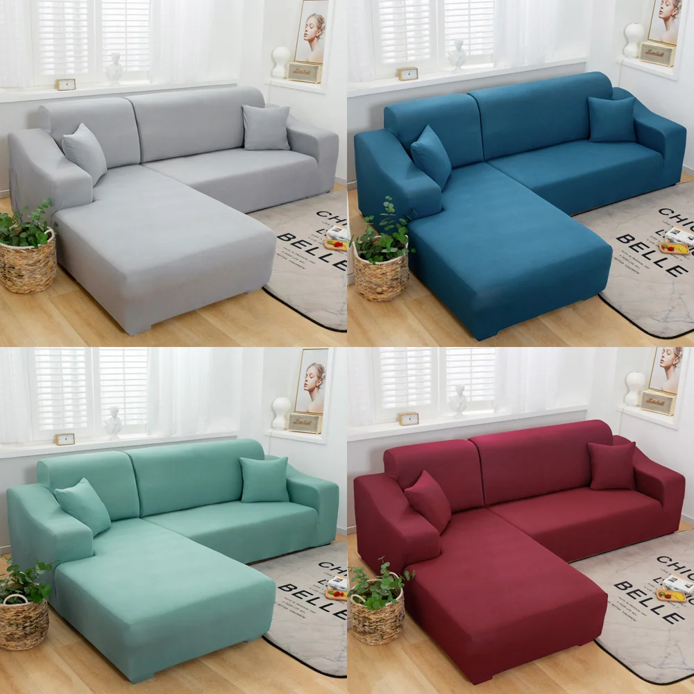 

Solid Color Four Seasons Universal Elastic Sofa Cover for Living Room L Shaped Corner Sofa Cover for Sofa Couch Armchair