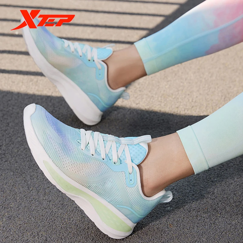 Xtep [Ju Neng Tan 2.0] Women Running Shoes Fashion Mesh Breathable Sneakers Shock Absorption Sport Shoes 878218110040