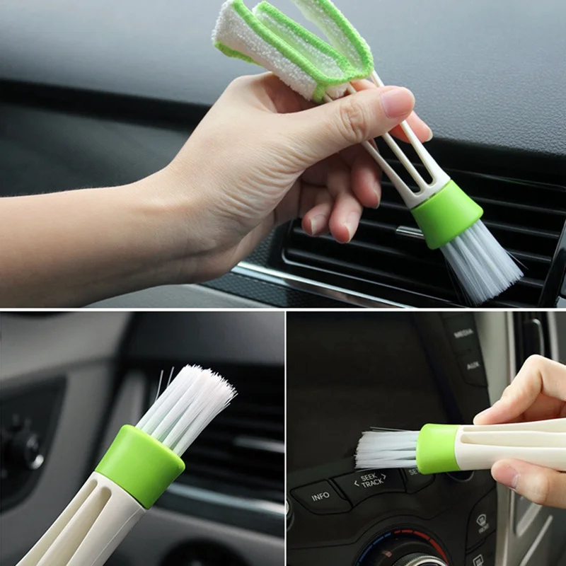 

2-in-1 Plug Cleaning Tool for Car Air Conditioner Multi-purpose Double-head Gap Brush Air-conditioning Outlet Cleaning Brush