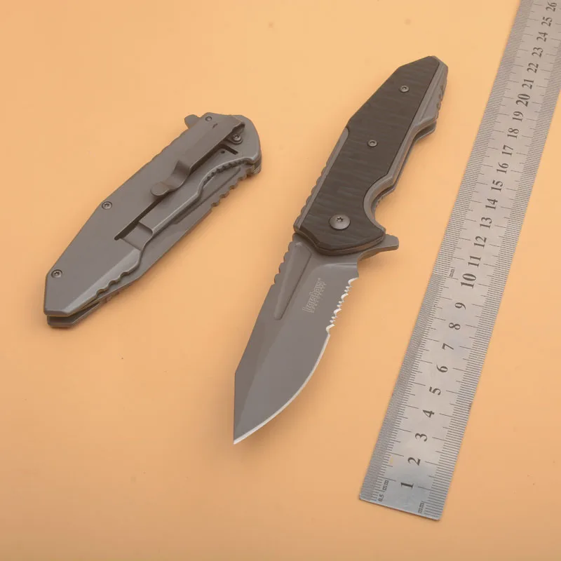 

Карманный складной походный нож kerшоу 1343, 8CR13mov лезвие, стальная ручка, выживание, тактические охотничьи ножи, инструменты для повседневного использования