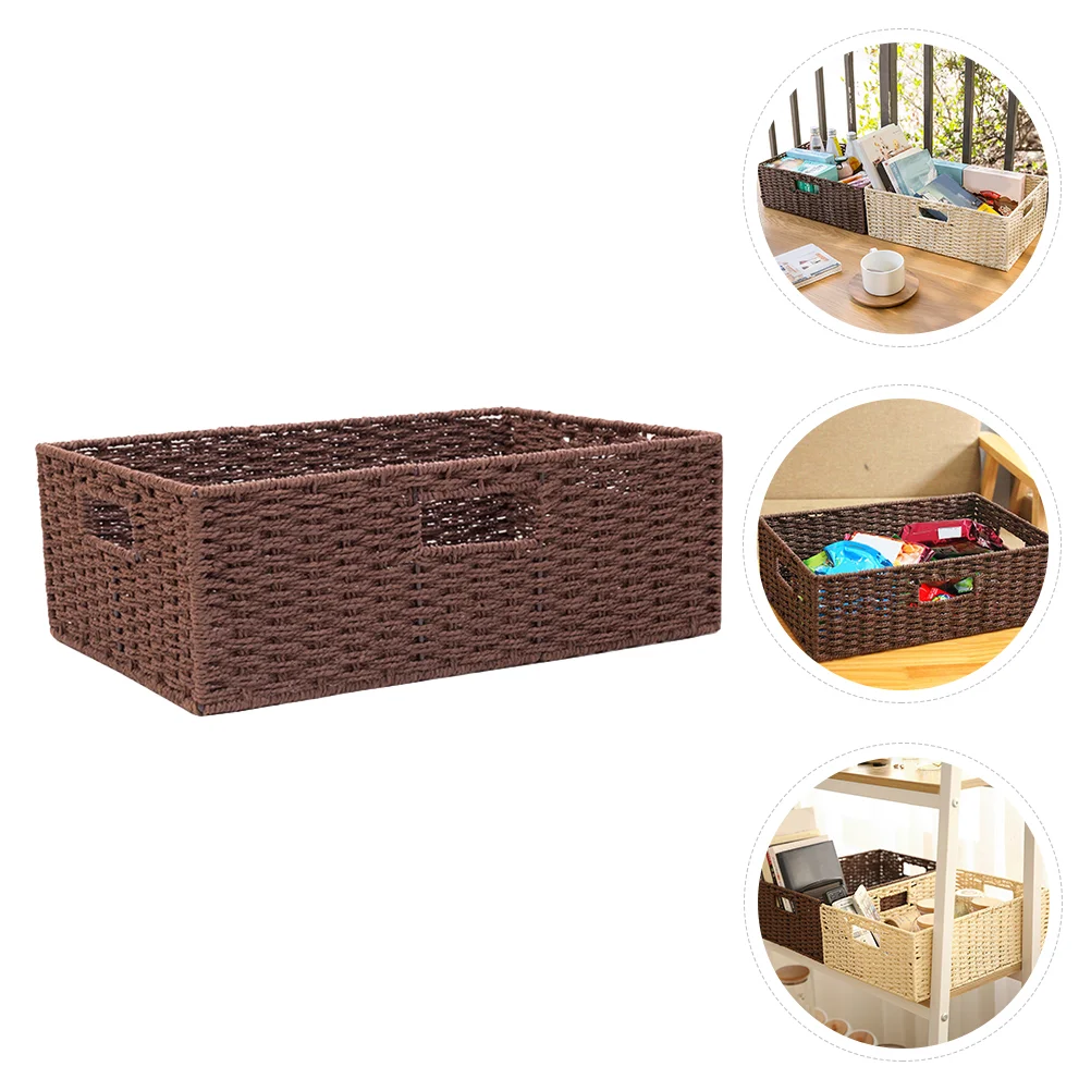 

Basket Storage Rattan Organizer Woven Wicker Baskets Made Hand Makeup Serving Tray Picnic Vegetables Seagrass Handmade Bins Bin