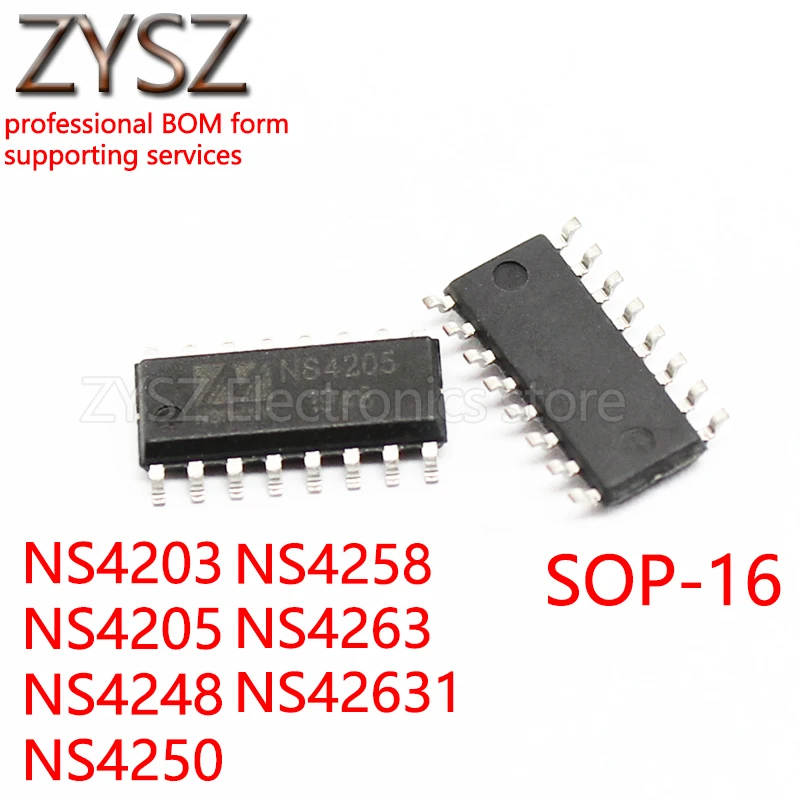 

1 шт., двухканальный стереоусилитель NS4203 NS4205 NS4248 NS4250 NS4258 NS4263 NS4268 SOP16 Класс D 3 Вт