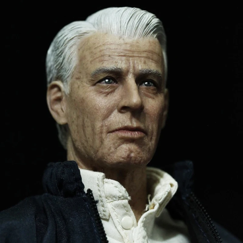 

HK002 1/6 The Old White Hair US Captain Man Head Sculpt With Neck Fit 12" Male Action Figure Body Toys Accessories