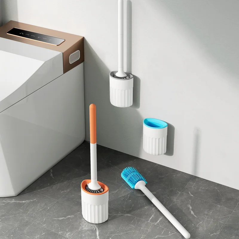 

Силиконовая щетка для туалета с роскошным дренажным основанием, настенный инструмент для чистки туалета с длинной ручкой, портативная щетк...