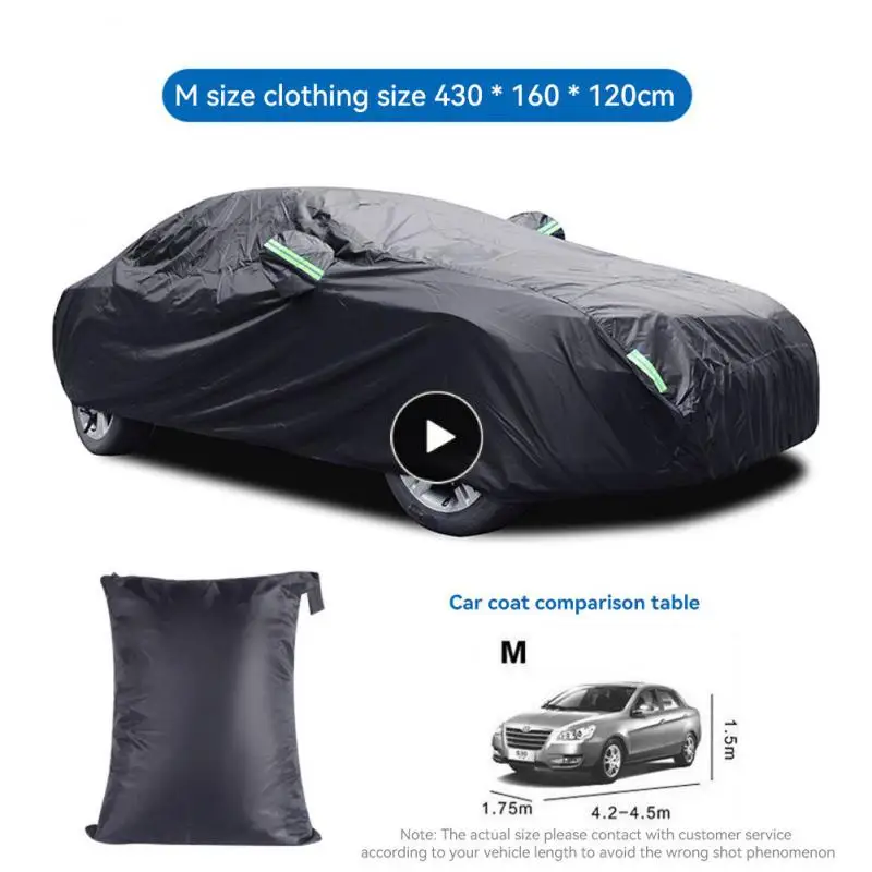 

Uv Protection Automobile Clothing Durable Rain And Sun Proof Car Cover Practical Convenient Polyester Reflective Strip Car Cover