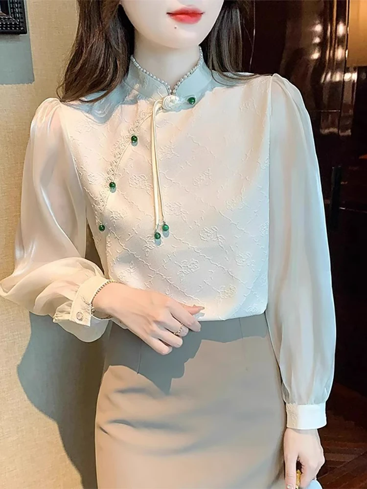 Новый китайский Sle Light National Top Женская весенне-осенняя высококачественная рубашка