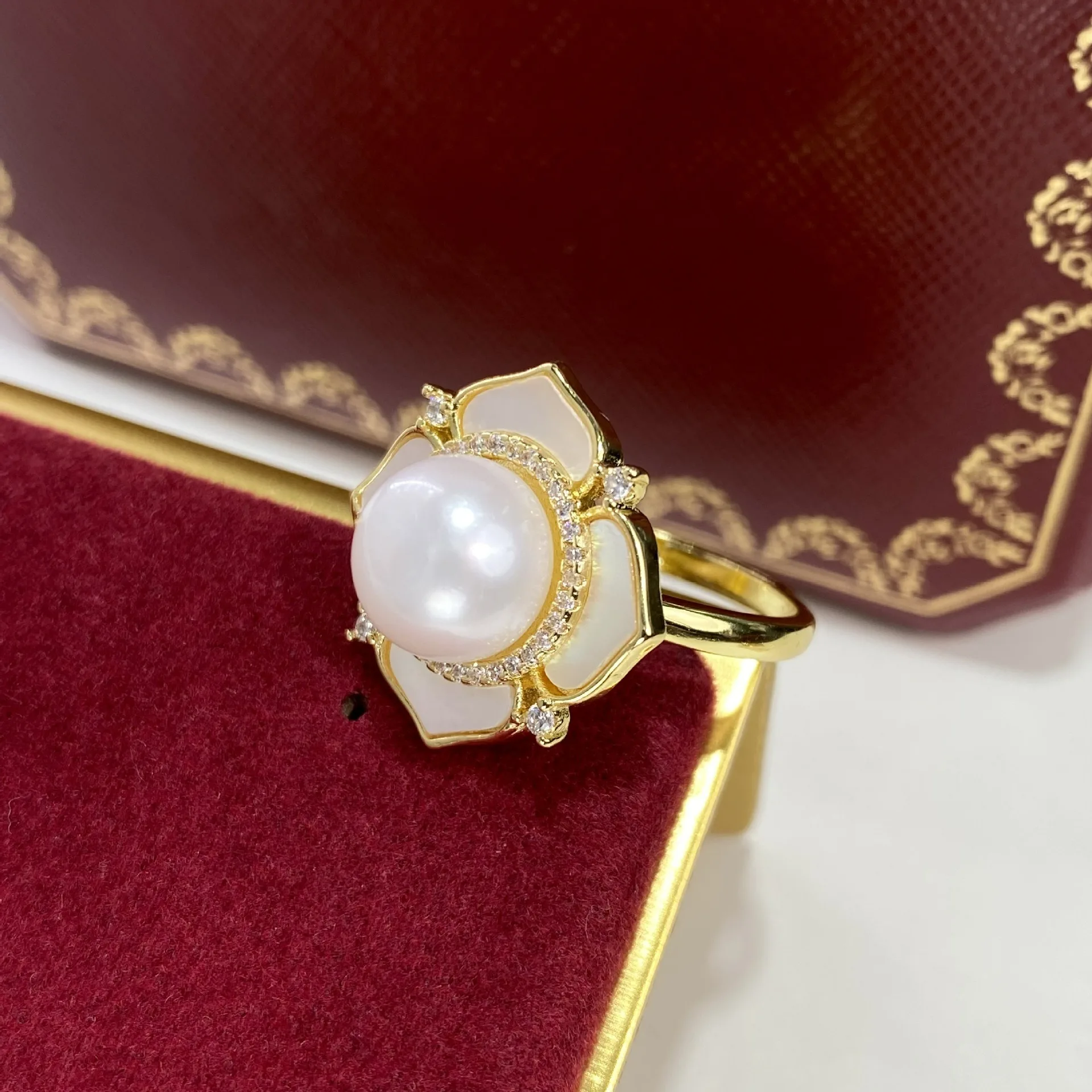 Женский роскошный комплект из трех предметов кольцо и серьги с натуральным