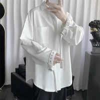 deeptown harajuku black women blouses vintage oversized gothic punk casual basic chic long sleeve shirts white fashion loose