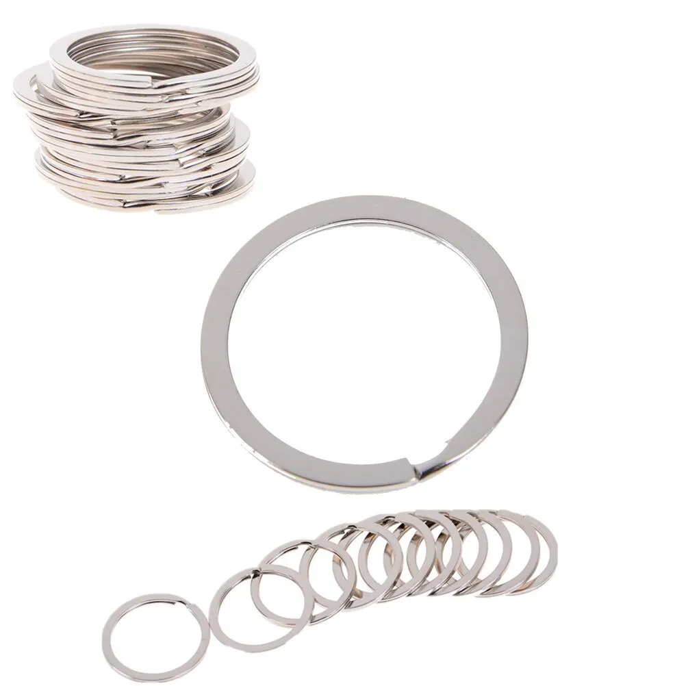 

10PCs/set Silver Tone Split Rings Key Rings Findings 1.5x25mm