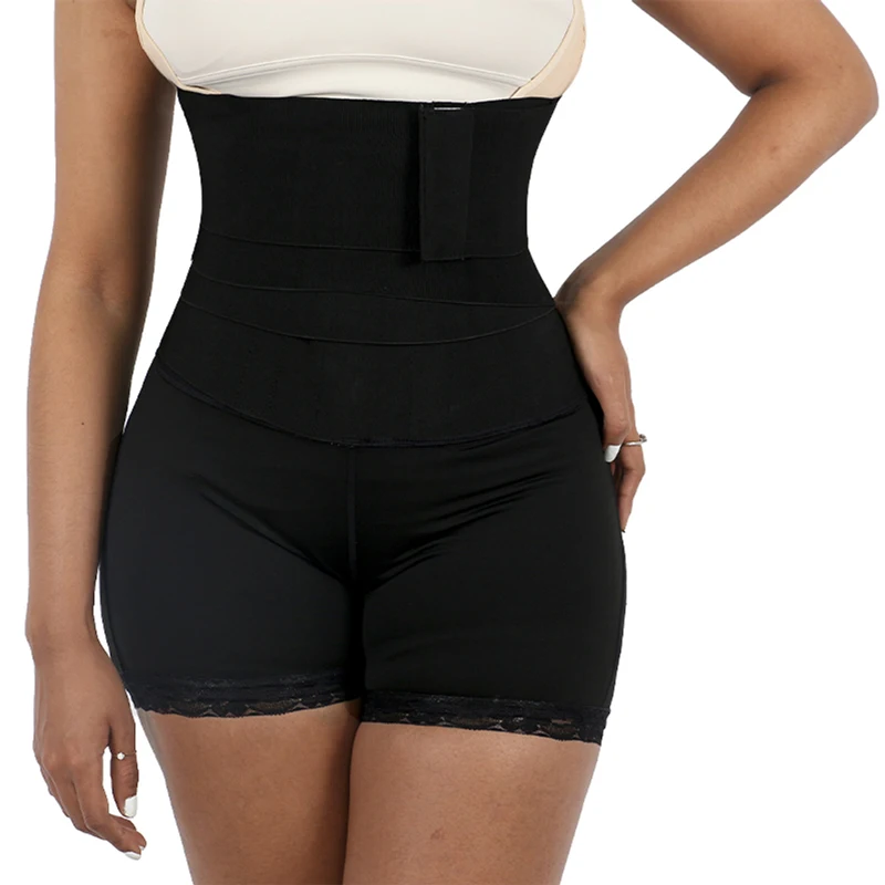 Butt Lifter Shaper With Waist Wrap Belt Belly Shaping Panties Tummy Control Hip Enhancer Shorts For Women Shapewear Plus Size