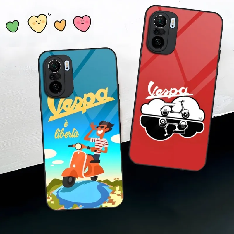 

Vespa Scooter Phone Case For Xiaomi 13 12 X Redmi Note 10 11 S Lite T Pro POCO X3 M4 Toughened Glass