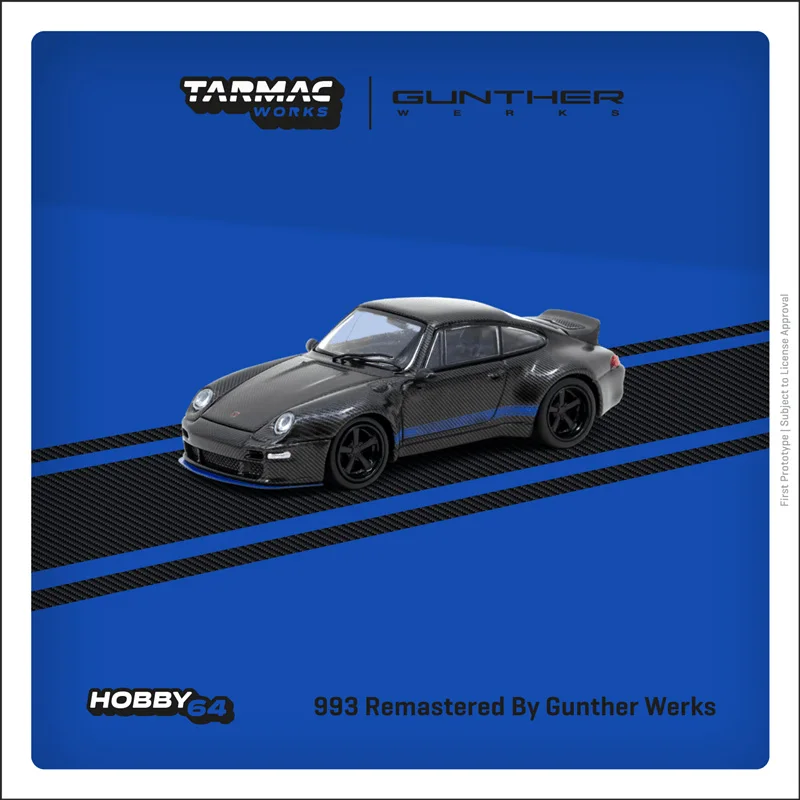 

Tarmac Works 1:64 993 Remastered By Gunther Werks Black Carbon Fiber Diecast Model Car