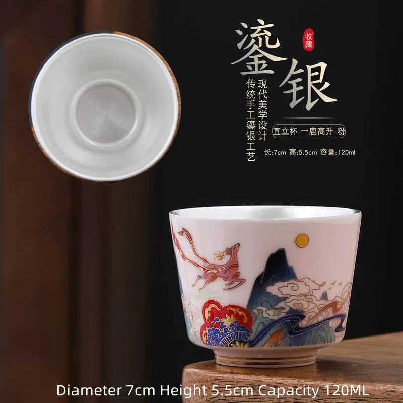 enamel gilt silver tea cup men's high-end cup
