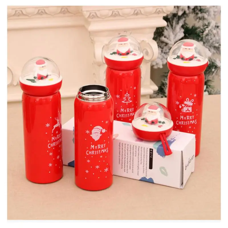 

380ml Stainless Steel Vacuum Water Cup Business Gift Car Vacuum Flask Christmas Gift Santa Claus Landscape Vacuum Flask New