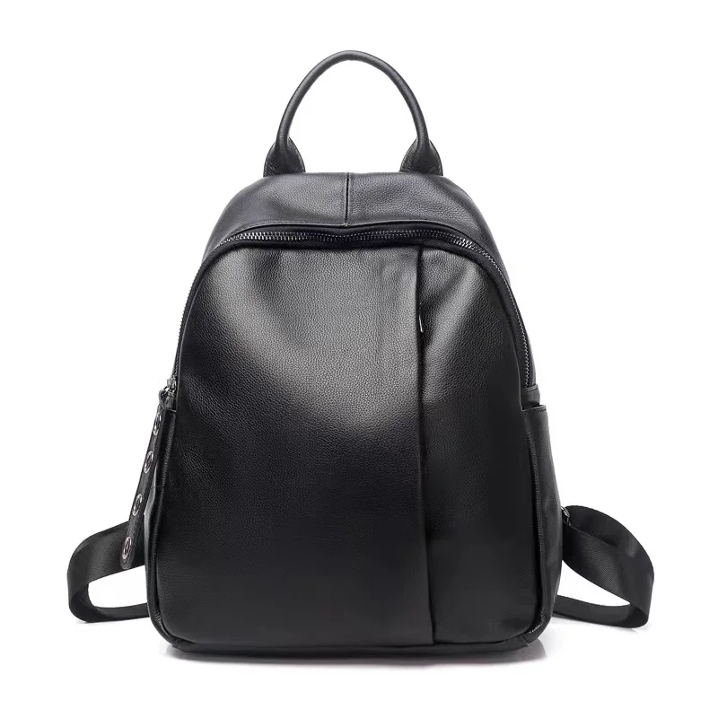 New Genuine Leather Fashion Backpack Women's Fashion First Layer Cowhide Backpack Academy Style Versatile Travel Bag