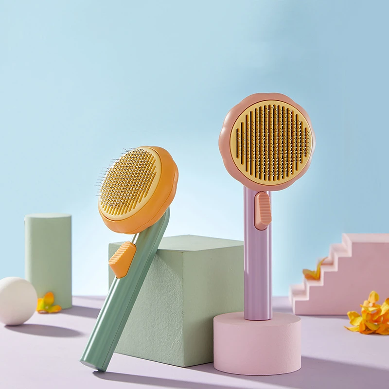 

Pet Needle Comb Pet Self-Cleaning Comb Cat Makeup Comb Dog Hair Removal Brush Cat Shedding Comb For Pet Grooming