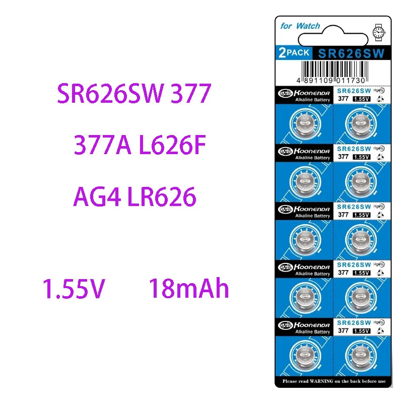 10 шт. часовые батарейки SR626SW AG4 LR626 377A V377 1 5 в