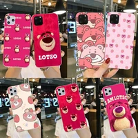 strawberry bear phone case for iphone 13 12 11 pro max mini xs max 8 7 plus x se 2020 xr silicone soft cover